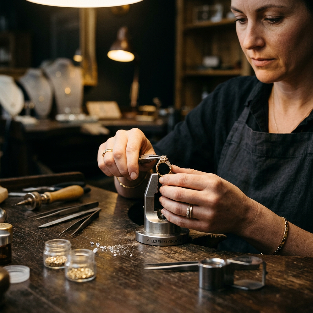 Artisan jeweller crafting a bespoke piece